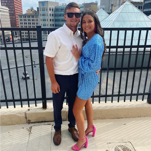 Princess Polly Dancing Queen Blue Sequin Dress - Picture 2 of 8